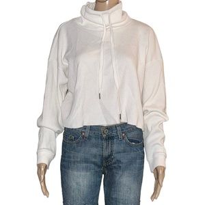 Forever 21 thermal knit funnel neck boxy top